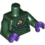 Набор LEGO Torso Armor with Yellow and Dark Purple Chest Print / Dark Green Arms / Dark Purple Hands, Темно-зеленый