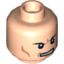 Набор LEGO Minifig Head Male Black Angry Eyebrows, Bared Teeth and Cheek Lines Print (Lex) [Hollow Stud], Light Flesh
