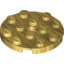 Набор LEGO Plate Round 4 x 4 with Pin Hole, Pearl Gold