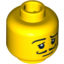 Набор LEGO Minifig Head Moustache Curly, Eyelashes, Pupils, Raised Eyebrow Print [Blocked Open Stud], Желтый