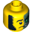 Набор LEGO Minifig Head Male Mask Half Sand Green with Green Eye Open Grin Print [Blocked Open Stud], Желтый