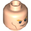 Набор LEGO Minifig Head Dual Sided Bushy Orange Eyebrows, Cheek Lines, Frown / Angry Print [76000] [Blocked Open Stud], Light Flesh