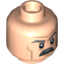 Набор LEGO Minifig Head Dual Sided Gray Moustache, Thick Eyebrows and Wrinkles, Frowning / Angry Print [Hollow Stud], Light Flesh