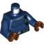 Набор LEGO Torso Spider-Man Black Shoulder Strap and Belt with Silver Pouches on Front and Back Print (Nick Fury) / Dark Blue Arms / Reddish Brown Hands, Темно-синий