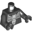 Набор LEGO Torso White Venom Logo and Muscles Print / Black Arms / Black Hands, Черный