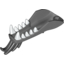 Набор LEGO Dragon Head (Ninjago) Lower Jaw with White Teeth and Black Spines Print, Темный сине-серый