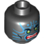 Набор LEGO Minifig Head Green Eyes and Blue Face Markings Print [Hollow Stud], Черный