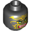 Набор LEGO Minifig Head Green Eyes and Yellow Face Markings Print [Hollow Stud], Черный