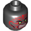 Набор LEGO Minifig Head Green Eyes and Dark Red Face Markings Print [Hollow Stud], Черный