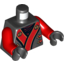 Набор LEGO Torso Ninjago Robe with Red and Gold Sash Print / Red Arms / Black Hands, Черный