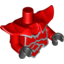 Набор LEGO Torso Modified with Armour Breastplate with Shoulder Ridges and Silver Edges Print / Red Arms / Black Hands, Красный