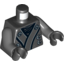 Набор LEGO Torso Ninjago Robe with Grey and Silver Sash Print / Dark Bluish Gray Arms / Black Hands, Черный