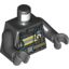 Набор LEGO Torso Reflective Stripes with Utility Belt and Fire Badge on Back Print / Black Arms / Dark Bluish Gray Hands, Черный