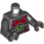 Набор LEGO Torso Ninjago Red Armour with Lime Swirl Medallion Print / Black Arms / Black Hands, Темный сине-серый