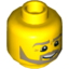 Набор LEGO Minifig Head Beard Brown Angular, Pupils, Bottom Eye Lid Line, Teeth Print [Hollow Stud], Желтый