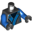 Набор LEGO Torso Ninjago Robe - Blue/Silver Sash Print / Blue Arms / Black Hands, Черный