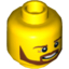 Набор LEGO Minifig Head Brown Angular Beard, Pupils and Teeth Print [Hollow Stud], Желтый