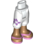 Набор LEGO Friends Hips and Cropped Trousers with Purple Flower, Medium Dark Flesh Legs and Bright Pink Sandals Print, Белый
