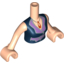 Набор LEGO Torso Friends Woman - Dark Blue Blouse Top with Open Collar and Necklace Print, Light Flesh