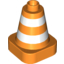 Набор LEGO Duplo Cone 2 x 2 Square Base with White Reflective Safety Stripes Print, Оранжевый