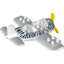 Набор LEGO Duplo Airplane Small with Rear Cargo Bay, Light Bluish Gray Wheels Assembly and Zebra Stripes Print, Белый