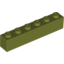 Набор LEGO Brick 1 x 6, Оливковый