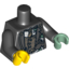 Набор LEGO Torso Jacket and Tartan Vest, Brown Tie, Half Normal, Half Torn Print / Black Arms / Yellow Hand Right / Sand Green Hand Left, Черный
