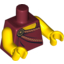 Набор LEGO Torso Toga with Gold Clasp Print / Yellow Arms / Yellow Hands, Темно-красный