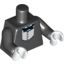 Набор LEGO Torso Jacket Formal with Black Vest, White Shirt and Black Bow Tie Print / Black Arms / White Hands, Черный