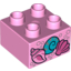Набор LEGO Duplo, Brick 2 x 2 with 3 Shells and Silver Bubbles Print, Ярко-розовый