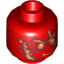 Набор LEGO Minifig Head with Fire Energy Print [Hollow Stud], Красный