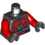 Набор LEGO Torso Ninjago Red Armour and Silver Belt with Lime Swirl Medallion Print / Red Arms / Black Hands, Черный