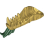Набор LEGO Dragon Head (Ninjago) Lower Jaw with Dark Green Spines Print, Pearl Gold
