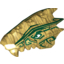Набор LEGO Dragon Head (Ninjago) Upper Jaw with Dark Green Stripes Print, Pearl Gold