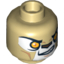 Набор LEGO Minifig Head Dual Sided Chi Lion Face Grin / Determined Print [Laval] [Hollow Stud], Tan