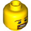 Набор LEGO Minifig Head Male Brown Beard and Eyebrows, Goatee, Pupils, Teeth Print [Hollow Stud], Желтый