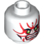 Набор LEGO Minifig Head Green Eyes and Red Face Markings Print [Hollow Stud], Белый