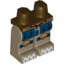 Набор LEGO Legs and Dark Brown Hips with Blue Loincloth, Gold Knee Pads and Belt and White Claws Print, Dark Tan