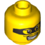 Набор LEGO Minifig Head Black Mask and Thin Moustache Print [Hollow Stud], Желтый