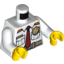 Набор LEGO Torso Fire Chief Shirt with Tie, Fire Logo Badge and Belt Print / White Arms / Yellow Hands, Белый