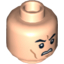 Набор LEGO Minifig Head Black Eyebrows, Cheek, Chin and Forehead Dimple Print [Hollow Stud], Light Flesh
