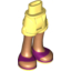Набор LEGO Friends Hips and Shorts, Medium Dark Flesh Legs and Magenta Sandals Print, Bright Light Yellow