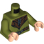 Набор LEGO Torso LotR Elven Coat with Silver Clasp and Dark Brown Belt and Collar Print / Olive Green Arms / Light Flesh Hands, Оливковый