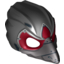 Набор LEGO Minifig Headgear Mask Bird [Raven] with Silver Beak and Red Markings Print, Черный