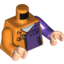 Набор LEGO Torso Batman Jacket with Dark Purple Half Panel, Pockets and Zippers Print / Dark Purple Arm Left / Orange Arm Right / Light Flesh Hands, Оранжевый