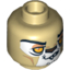 Набор LEGO Minifig Head Dual Sided Alien Chima Lion with Orange Eyes, Brown Nose, Crooked Smile / Open Mouth Print (Leonidas) [Hollow Stud], Tan