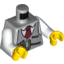 Набор LEGO Torso Monster Fighters Shirt with Pinstriped Vest, Red Tie and Pocket Watch Print / White Arms / Yellow Hands, Светлый сине-серый
