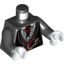 Набор LEGO Torso Monster Fighters Jacket Formal with Dark Red Vest and Cravat Print / Black Arms / White Hands, Черный