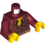 Набор LEGO Torso Dark Red Chequered Shirt With Tool Belt Print / Dark Red Arms / Yellow Hands, Темно-красный