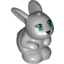 Набор LEGO Bunny Rabbit Sitting with Blue Eyes, Black Nose and Mouth and White Beard Print, Светлый сине-серый